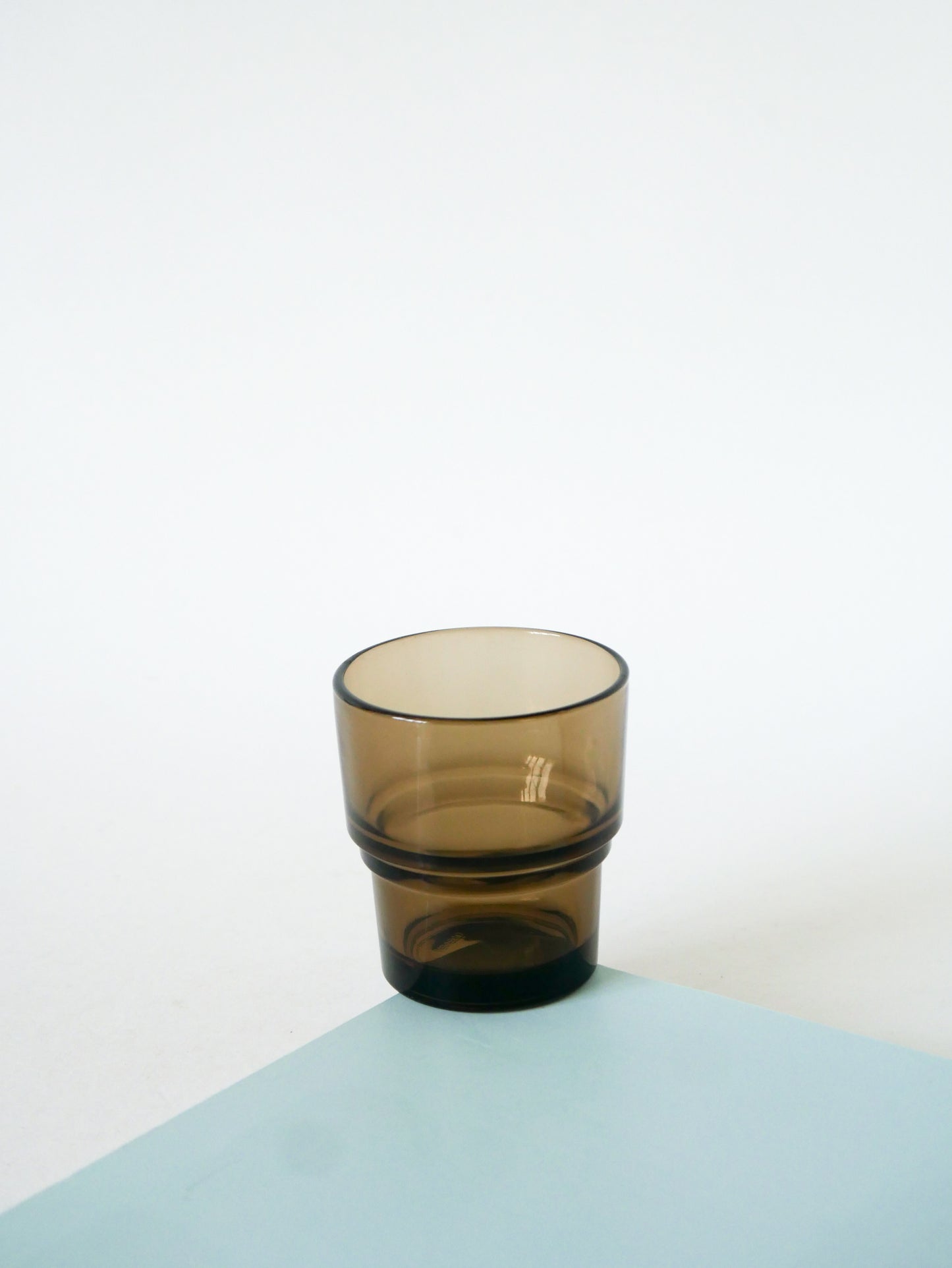 Ensemble de 6 verres à eau empilables, Verre Fumé, 1970