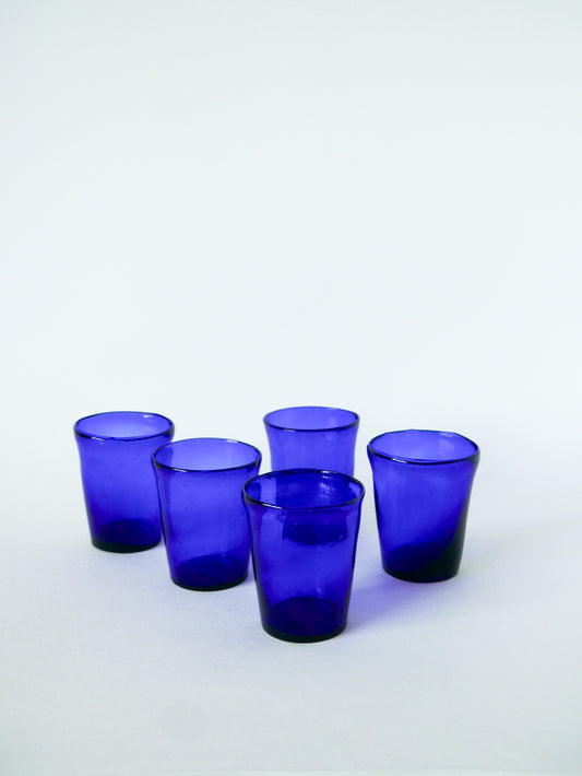 Lot de 5 verres à eau, Bleu Klein, 1970