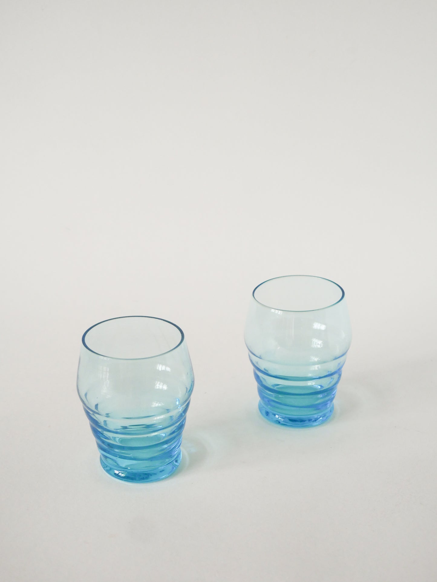 Duo de verres à eau, Bleu Turquoise, Art Déco, 1930