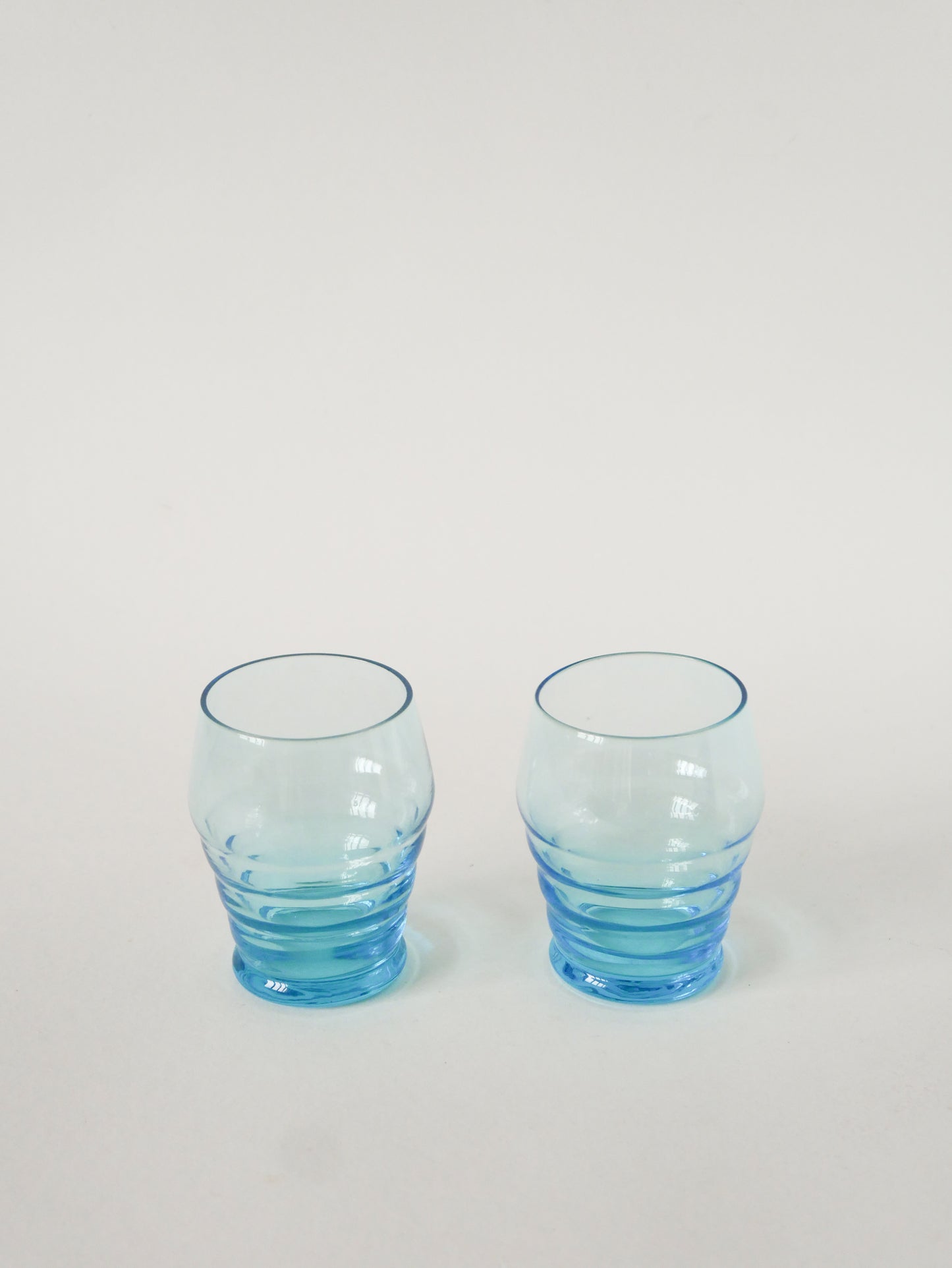 Duo de verres à eau, Bleu Turquoise, Art Déco, 1930