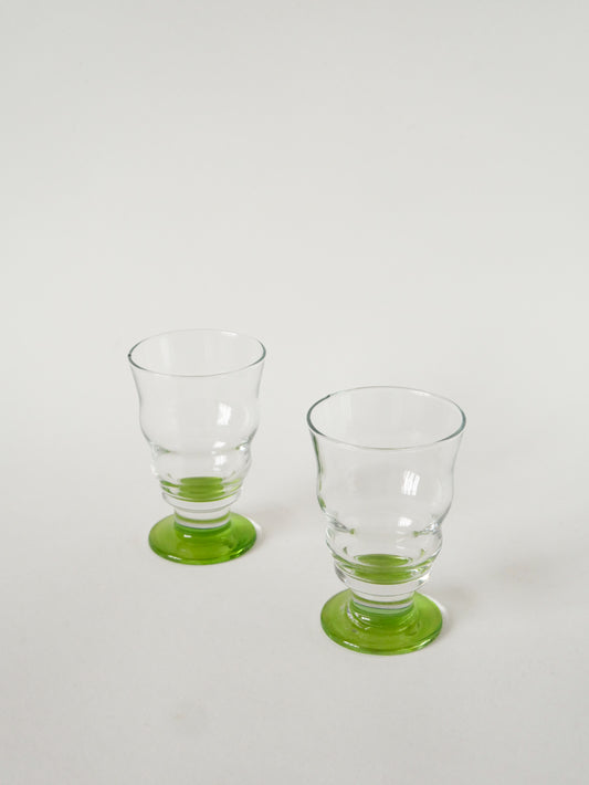 Duo de verres à vin, Vert Pomme, 1980