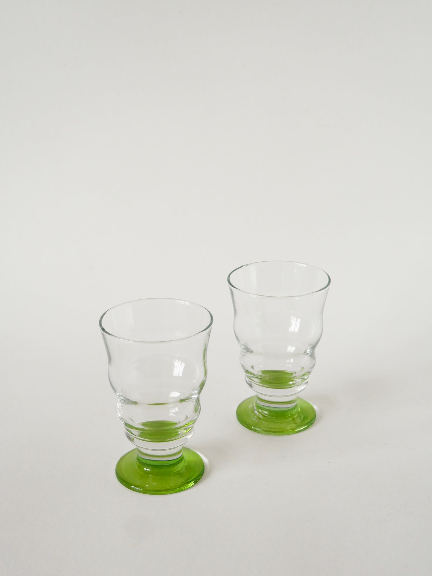 Duo de verres à vin, Vert Pomme, 1980
