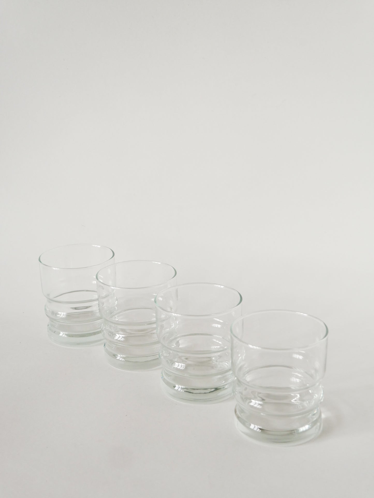 Ensemble de 4 grands verres à eau, Design Scandinave, 1960