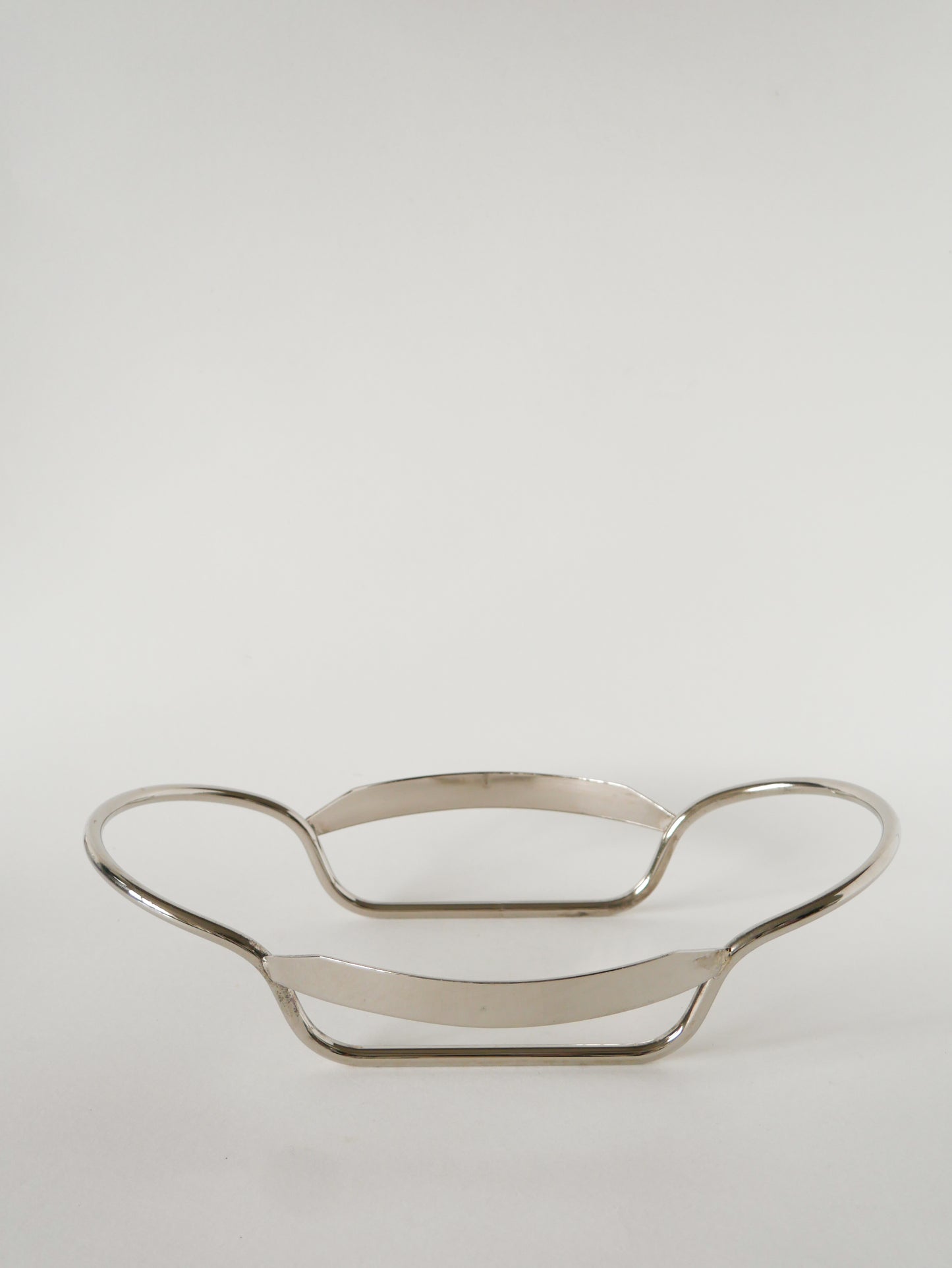 Grand saladier en verre et métal argenté, 1950