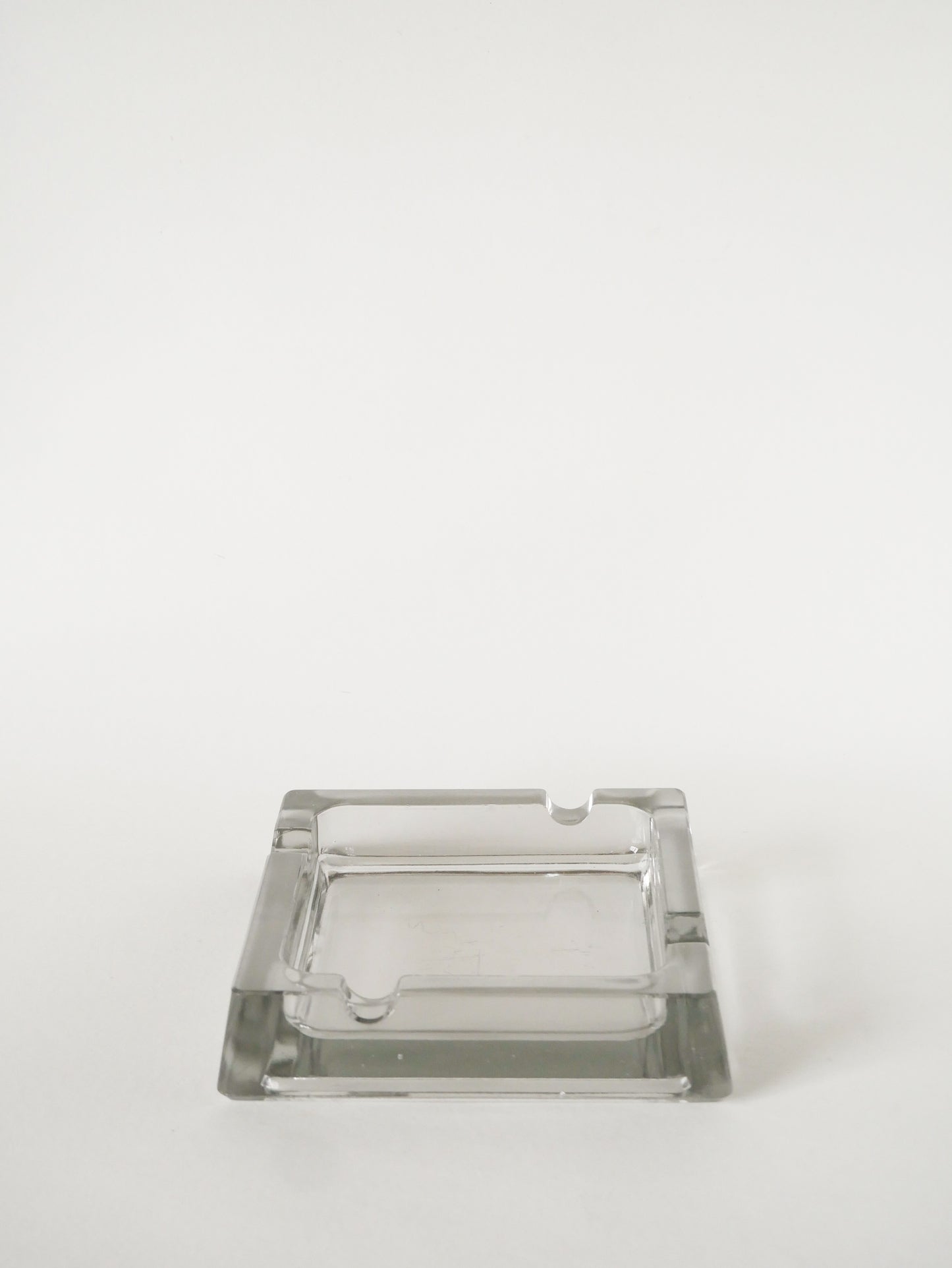 Grand vide-poche carré en verre avec mortiers, Design Scandinave, 1970