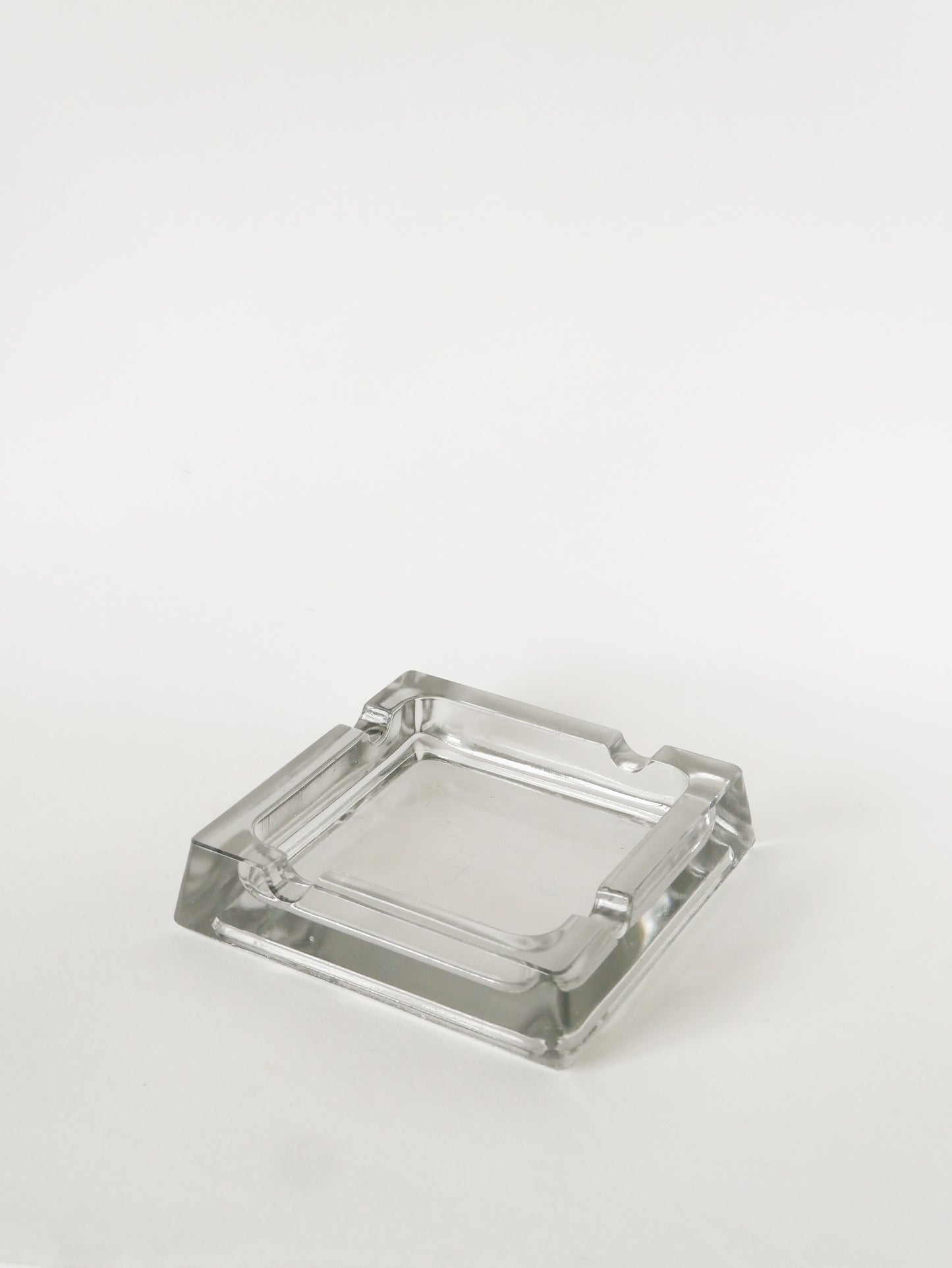 Grand vide-poche carré en verre avec mortiers, Design Scandinave, 1970