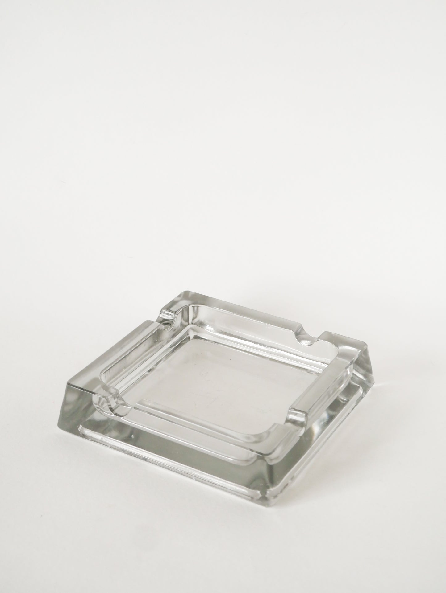 Grand vide-poche carré en verre avec mortiers, Design Scandinave, 1970