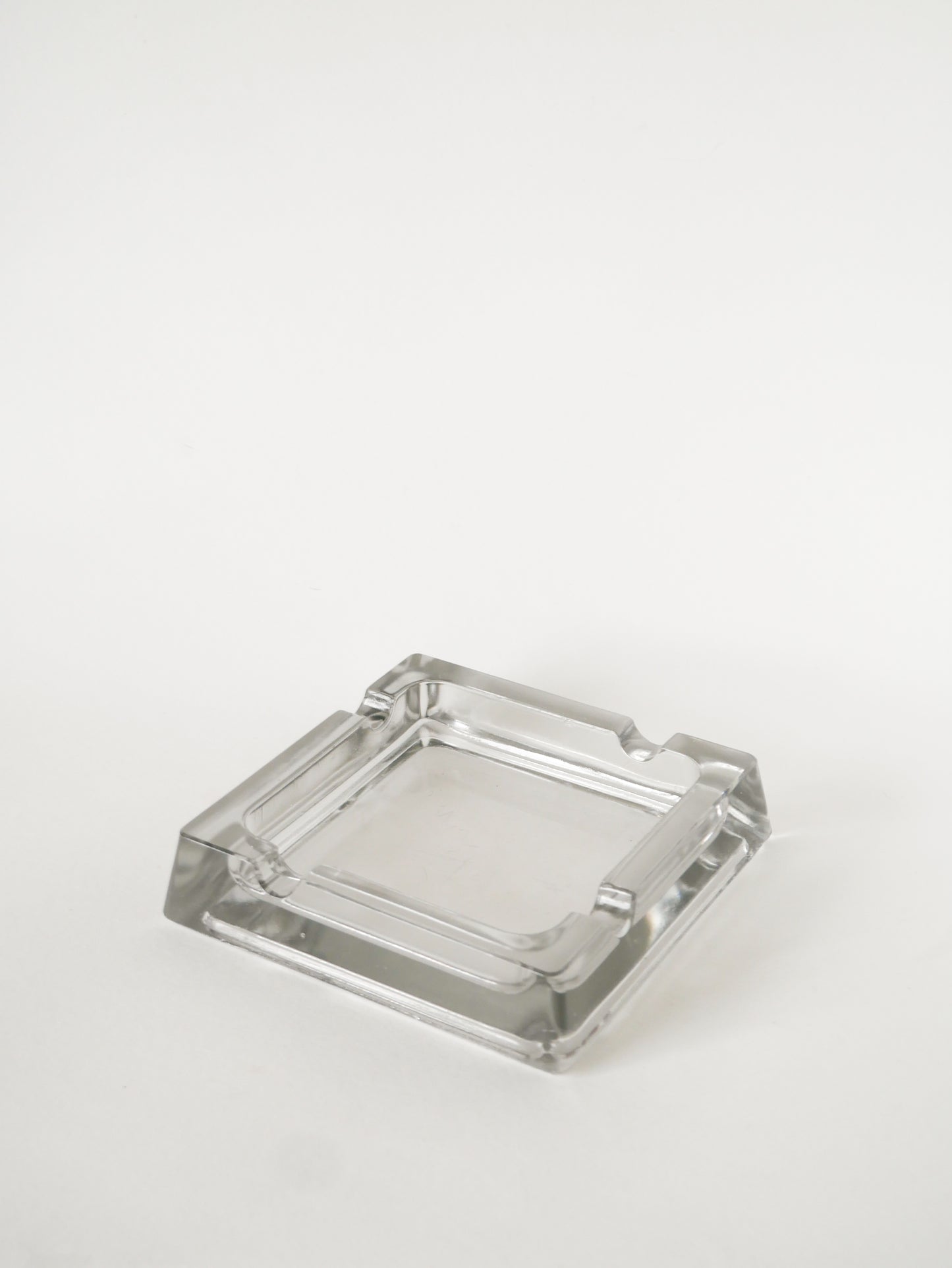 Grand vide-poche carré en verre avec mortiers, Design Scandinave, 1970