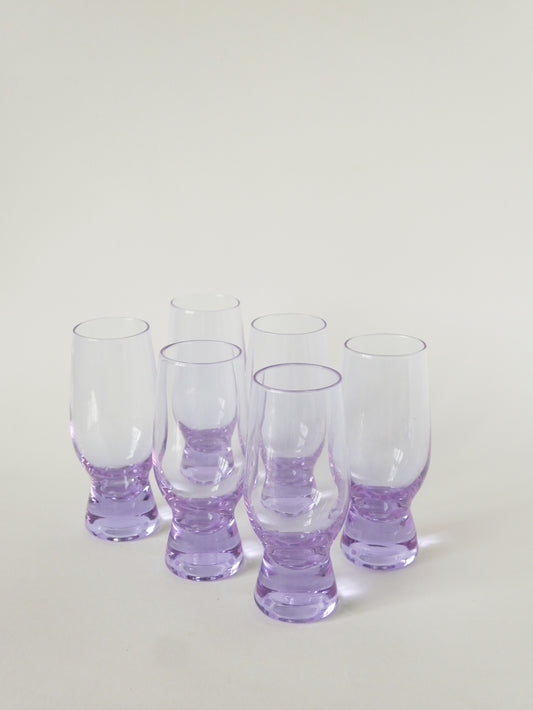 Ensemble de 6 verres à cocktails, Lilas, Design Italien, 1980