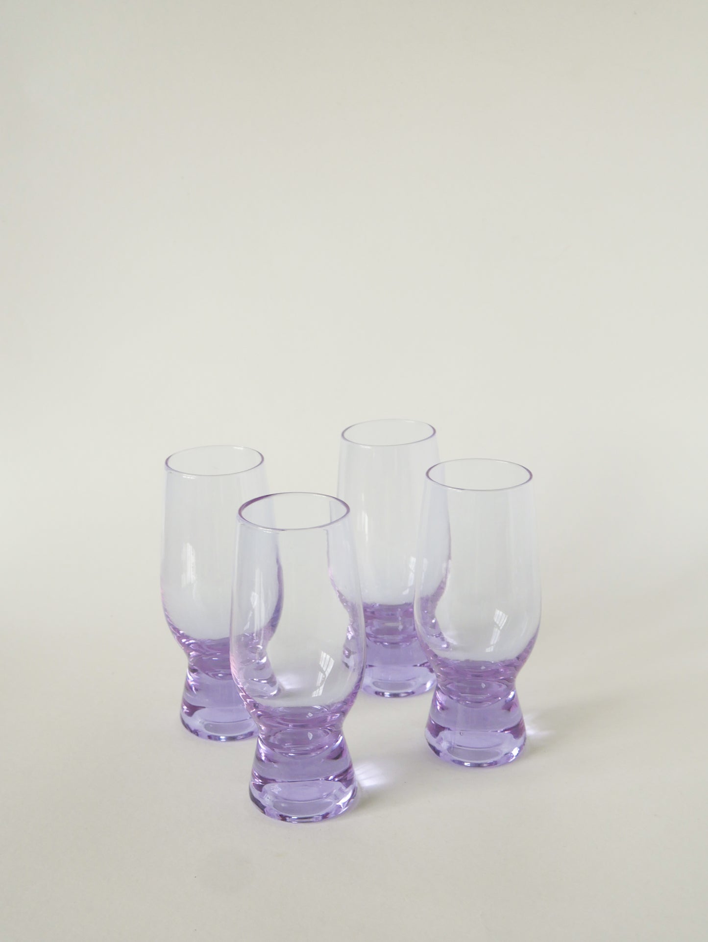 Ensemble de 6 verres à cocktails, Lilas, Design Italien, 1980