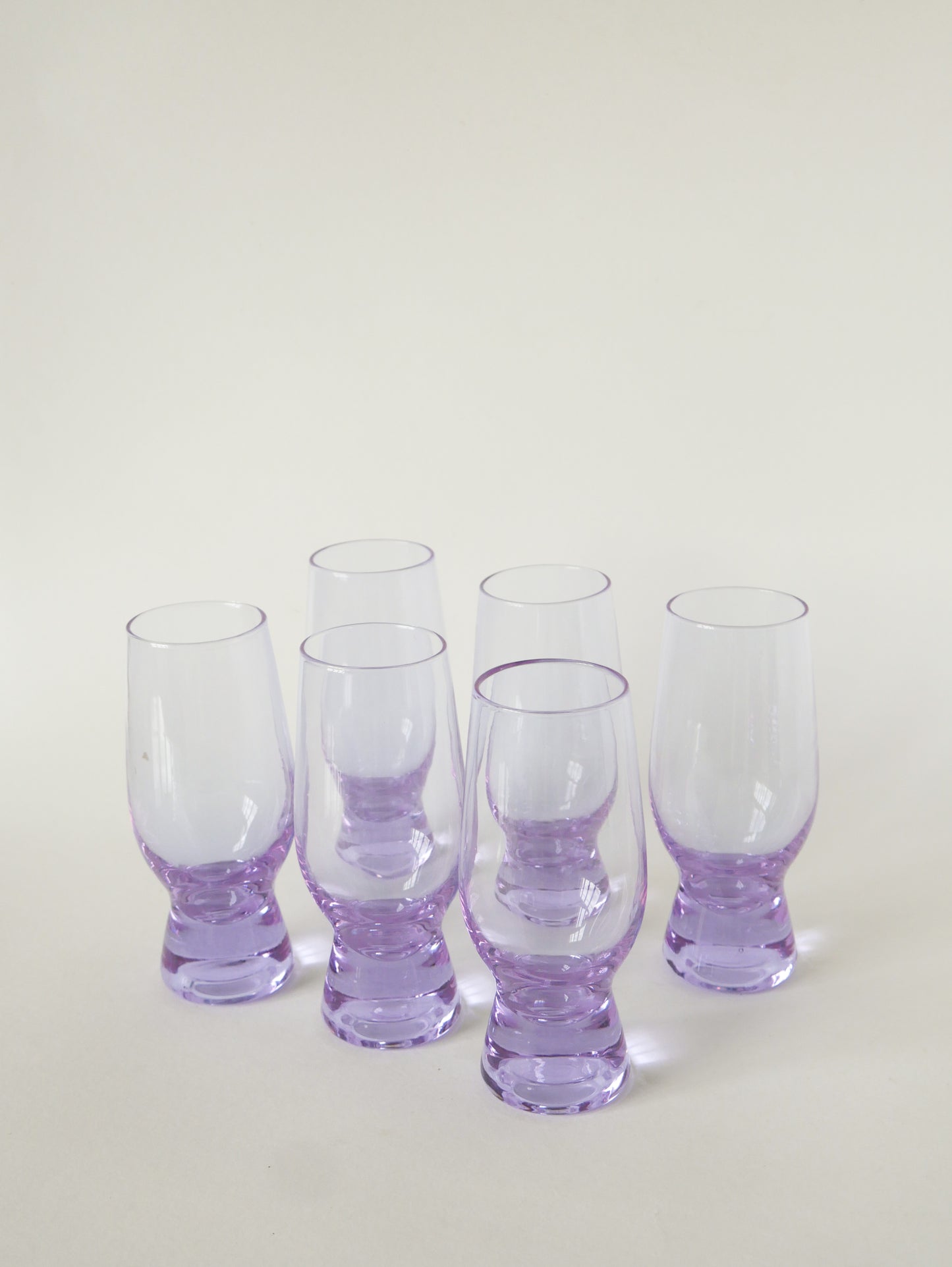 Ensemble de 6 verres à cocktails, Lilas, Design Italien, 1980