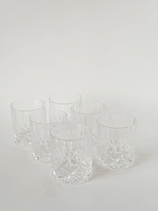 Lot de 6 verres à whisky en cristal, 1960