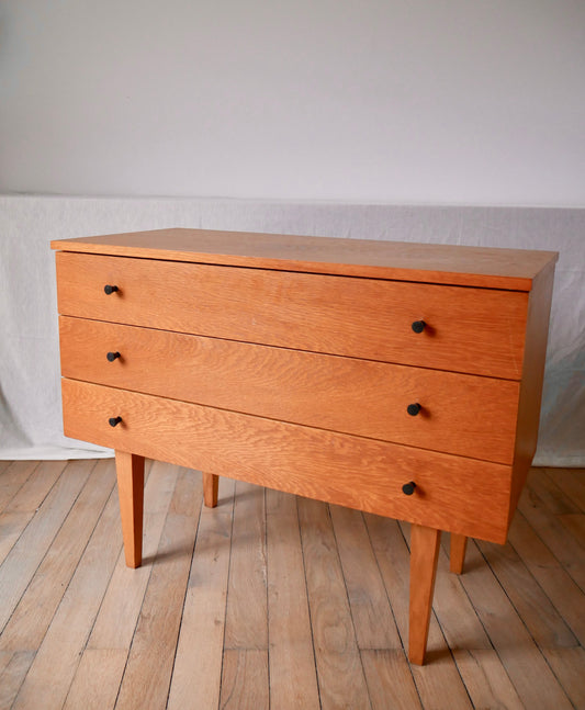 Commode scandinave design en chêne blond Mid-Century Circa 1950
